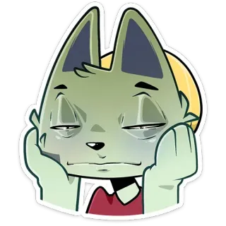😐 binatang, kartun, stiker, imut, kucing, mengantuk, lelah telegram sticker