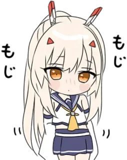 😳 もじ 애니메이션, 여자, 귀여운, 카와이 telegram sticker