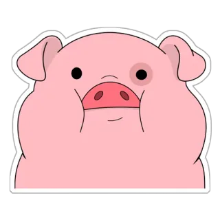 😕 Waddles Gravity Falls pig, cartoon, animal, waddles, gravity falls telegram sticker