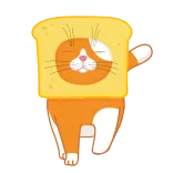 🍞 kucing, roti bakar, lucu, imut, hewan telegram sticker