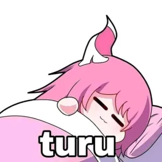 😪 turu น่ารัก, ง่วง, อนิเมะ, คาวาอิ, การ์ตูน whatsapp sticker