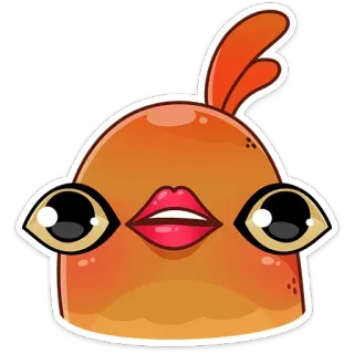 👄 sticker, cartoon, gezicht, ogen, lippen, oranje telegram sticker