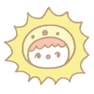 😱 คาวาอิ, น่ารัก, การ์ตูน, พระอาทิตย์, ตัวละคร, สติกเกอร์ telegram sticker