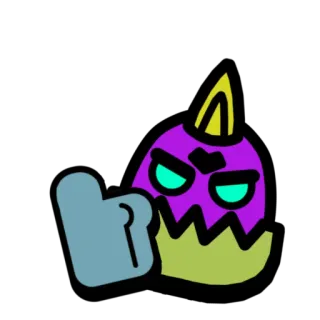 👍 cartoon, monster, gesture, middle finger, offensive telegram sticker
