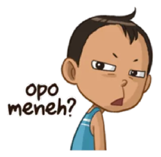 🤔 opo meneh? expressão, pergunta, criança, indonésio, adesivo telegram sticker