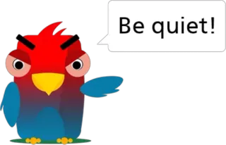 😡 Be quiet! pássaro, quieto, bravo, desenho animado, animal telegram sticker