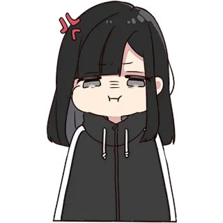 😤 Anime, Gadis, Marah, Kartun, Chibi, Meme, Kawaii whatsapp sticker