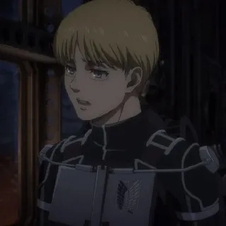 😐 Armin Arlelt Attack on Titan Anime, Manga, Personnage, Soldat, Garçon animé whatsapp sticker