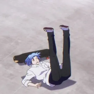💎 skateboard, fall, anime, cartoon telegram sticker