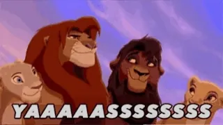 😀 YAAAAASSSSSSS löwe, feier, lustig, simba, könig der löwen telegram sticker
