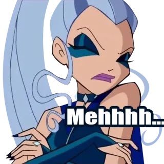 🤨 Icy Winx Club Mehhhh... Kreskówka, Anime, Dziewczyna, Złoczyńca, Lodowy, Wiedźma, Winx telegram sticker
