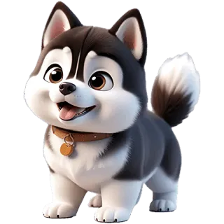 🥹 Hund, Husky, Welpe, Tier, süß, Cartoon whatsapp sticker
