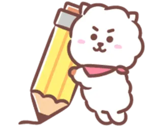 ✏️ RJ BT21 RJ, BT21, cartoon, cute, animal, character telegram sticker