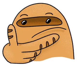 🤔 Blob, Duim omhoog, Positief, Emoji, Cartoon telegram sticker