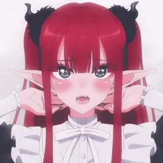 😳 Marin Kitagawa My Dress-Up Darling anime, demon, Marin Kitagawa, cosplay, cute, ears telegram sticker