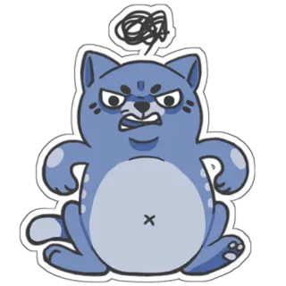 😡 enojado, gato, dibujos animados, lindo, estado de ánimo, sticker, ilustración whatsapp sticker