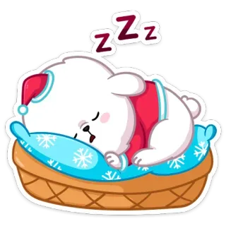 😴 zzz спящий, собака, мультфильм, милый, подушка, zzz whatsapp sticker