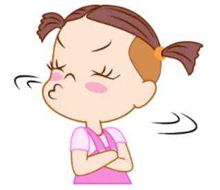 😒 dibujos animados, chica, puchero, linda telegram sticker