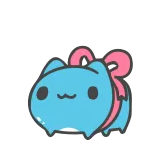 😀 cat, blue, kawaii, cute, ribbon, animal, sticker telegram sticker