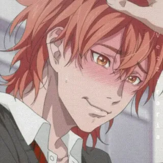 🥀 verizaa anime, manga, blush, cute, orange hair, portrait telegram sticker