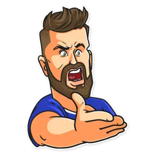 😠 ผู้ชาย, โกรธ, สีหน้า, การ์ตูน, อารมณ์, ชี้, ผู้ชาย telegram sticker