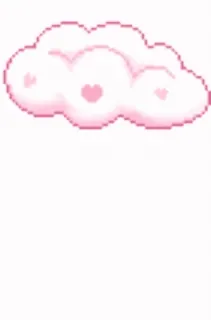 🌟 cloud, pink, heart, pixel art, kawaii, cute telegram sticker