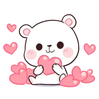 ❤️ bear, heart, cute, love, sticker whatsapp sticker