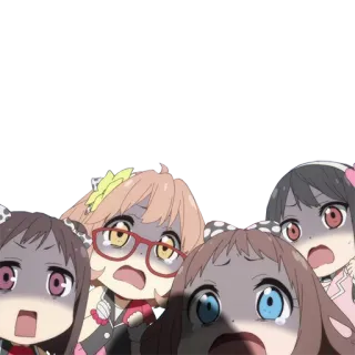 😱 anime, cartoon, shocked, worried, crying, emotional whatsapp sticker