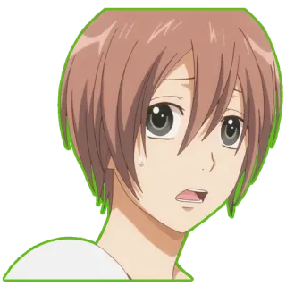 😕 anime, manga, cartoon, illustration, portrait whatsapp sticker