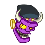 😈 悪魔, 悪霊, モンスター, 角, 紫, マンガ telegram sticker