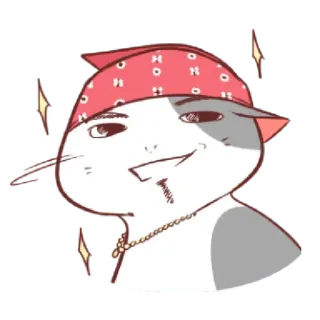 ✨ cat, bandana, cool, jewelry, cartoon, smug telegram sticker