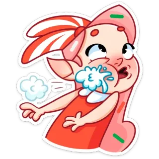 😐 Dibujo animado, Caramelo, Dulces, Lindo, Personaje, Rojo telegram sticker
