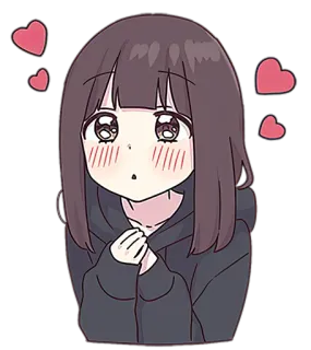 🥰 anime girl, cute, hearts, kawaii, cartoon telegram sticker
