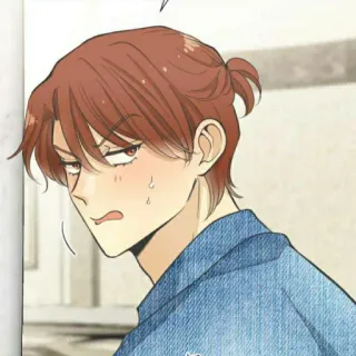 🎧 cartoon, man, anime, ponytail telegram sticker