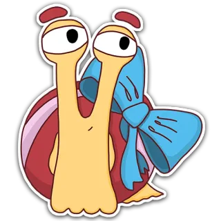 🎁 caracol, desenho animado, animal, fofo, laço, adesivo telegram sticker