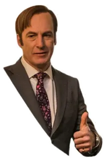 👍 Saul Goodman Better Call Saul адвокат, преступник, палец вверх, костюм telegram sticker