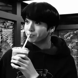 🙂 Jungkook kpop, bts, singer, idol, drink, coffee telegram sticker