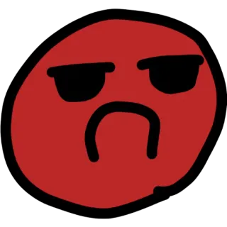 😠 rosso, faccia, emoji, occhiali da sole, espressione, cartone animato, umore telegram sticker