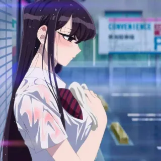😳 Komi Shouko Komi Can't Communicate 애니메이션, 만화, 코미 양은 커뮤증입니다, 코미 쇼코, 여자, 캐릭터, 젖은 telegram sticker