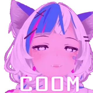 😍 COOM アニメガール, ステッカー, 漫画, 猫耳, 不快 whatsapp sticker