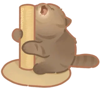 🐾 kapebeans 猫, 爪とぎ, かわいい, 動物, ペット, ステッカー telegram sticker