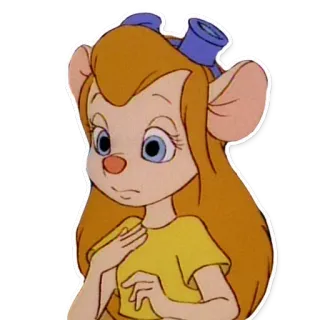😒 Gadget Hackwrench Chip 'n Dale: Rescue Rangers mouse, cartoon, Rescue Rangers, Disney, animated, character telegram sticker
