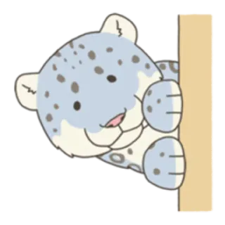 👀 mignon, animal, panthère des neiges, autocollant, dessin animé telegram sticker