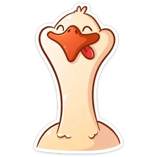 😋 ganso, pássaro, animal, fofo, desenho animado, bobo telegram sticker