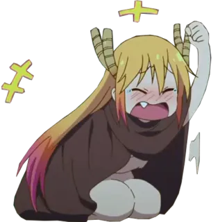 😂 Tohru Miss Kobayashi's Dragon Maid Anime, Drago, Carino, Piangente, Emozionato, Kawaii telegram sticker