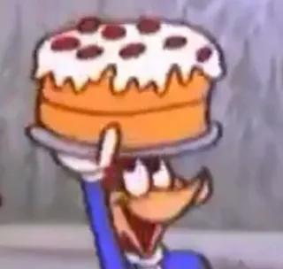 💸 Woody Woodpecker Woody Woodpecker, Cartone animato, Torta, Cibo, Dolce, Vintage whatsapp sticker