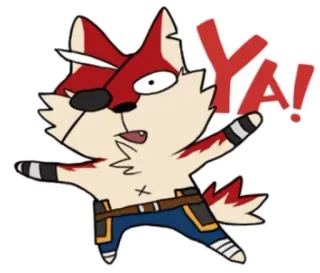 😶 YA! cartone animato, animale, adesivo, volpe, pirata telegram sticker