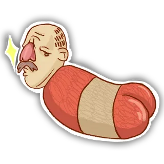 😙 cartoon, bokshandschoen, man, snor, gekneusd telegram sticker