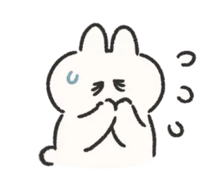 🍰 thỏ, thỏ, buồn, khóc, van xin, hoạt hình, động vật, trắng telegram sticker