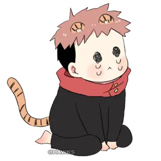 😭 @HAWKS süß, Anime, Chibi, Katze, Cartoon, Illustration, Baby telegram sticker
